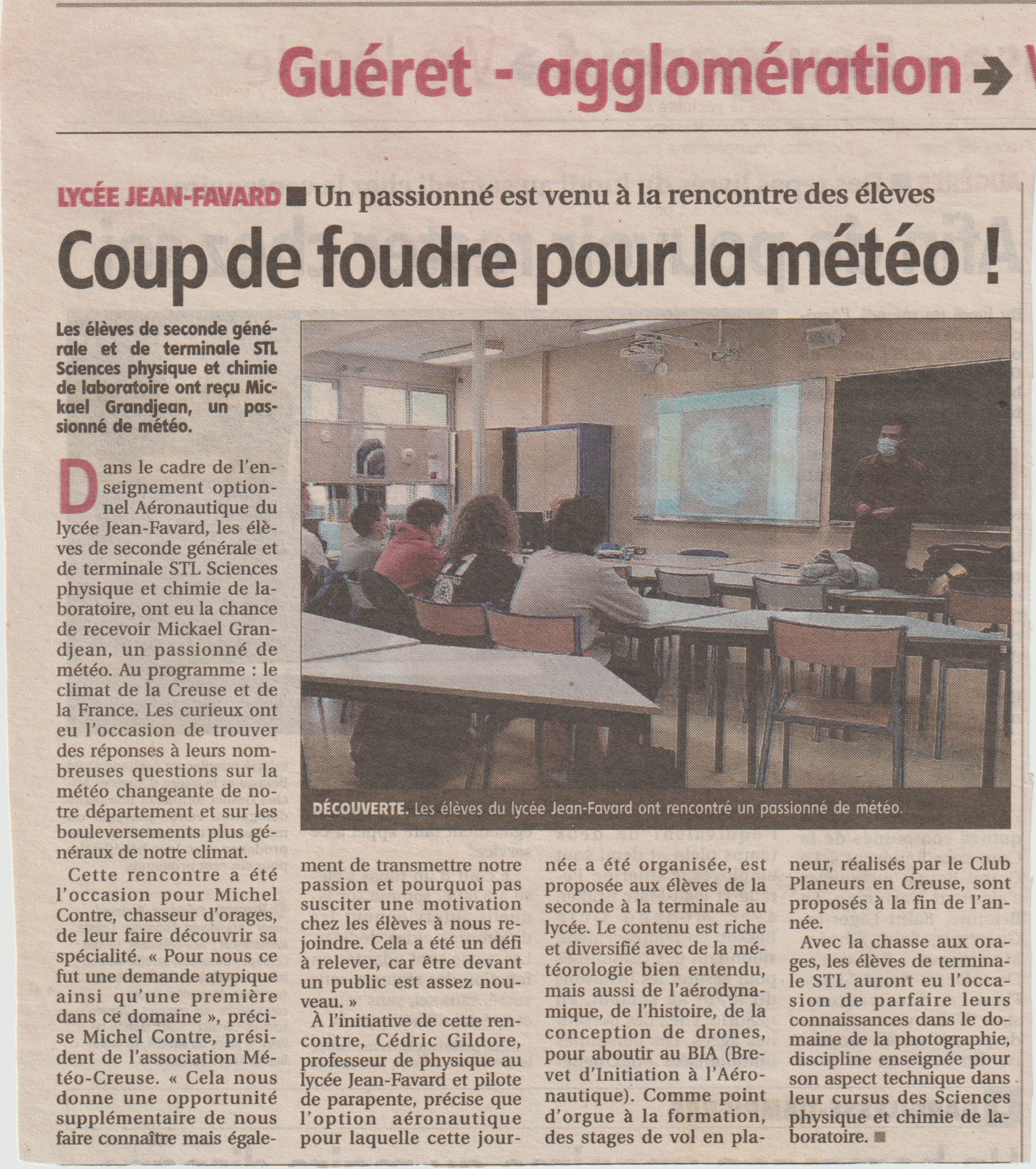 Conférence avec l'association MétéoCreuse